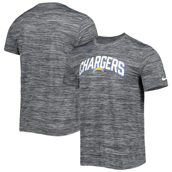 Men's Los Angeles Chargers Heather Gray Sideline Velocity Stack Performance T-Shirt